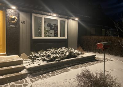 image of dals Exterior Colour Changing Programmable LED soffit Pot lights installed on a home