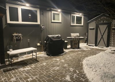 image of Exterior Soffit Pot Lights Safety Security Lighting in a backyard