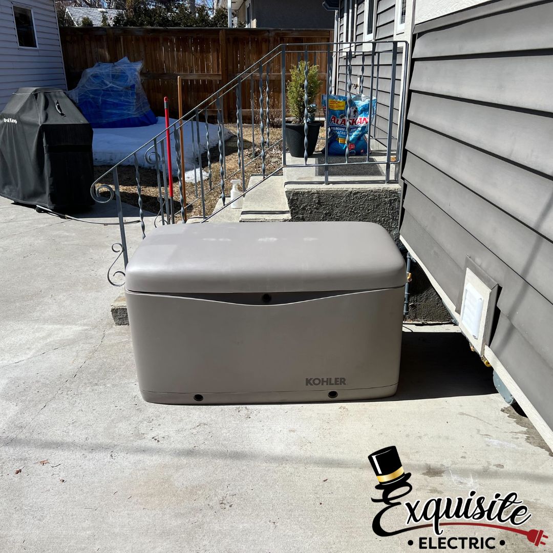 Home generator installed and repaired by Exquisite Electric. Calgary Electricians and Okotoks electricians.