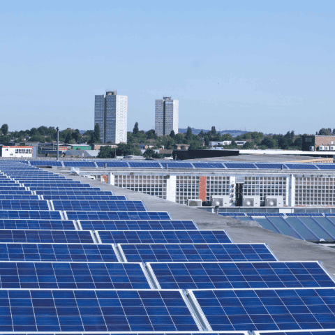 Roof-Installed Commercial Solar Panels